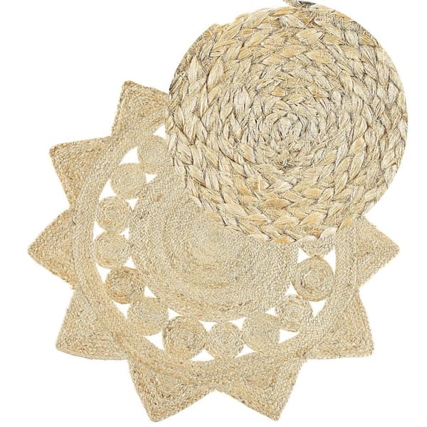 Pyöreä juuttimatto 120 cm beige ARABAN Lumarko!