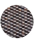 Miniatyrbillede 3 af 6: Rundt lædertæppe i patchwork-stil, 140 cm brunt ALPKOY Lumarko!