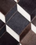 Miniatyrbillede 4 af 6: Rundt lædertæppe i patchwork-stil, 140 cm brunt ALPKOY Lumarko!