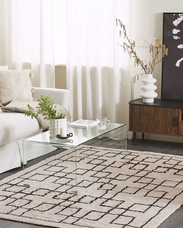 Bomullsmatta 160 x 230 cm beige TURHAL Lumarko!