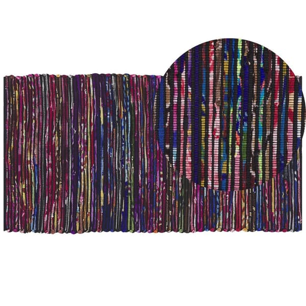 Tæppe 80 x 150 cm flerfarvet sort BARTIN Lumarko!