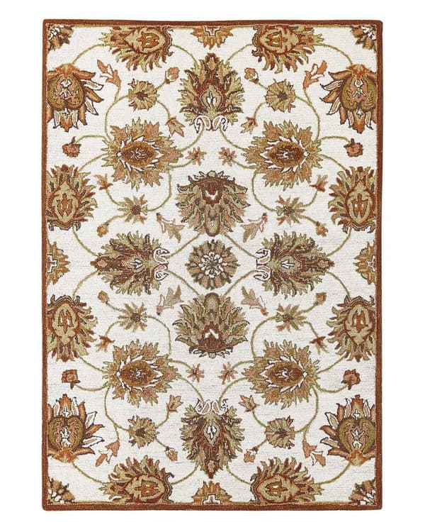 Uldtæppe 140 x 200 cm beige-brun EZINE Lumarko!