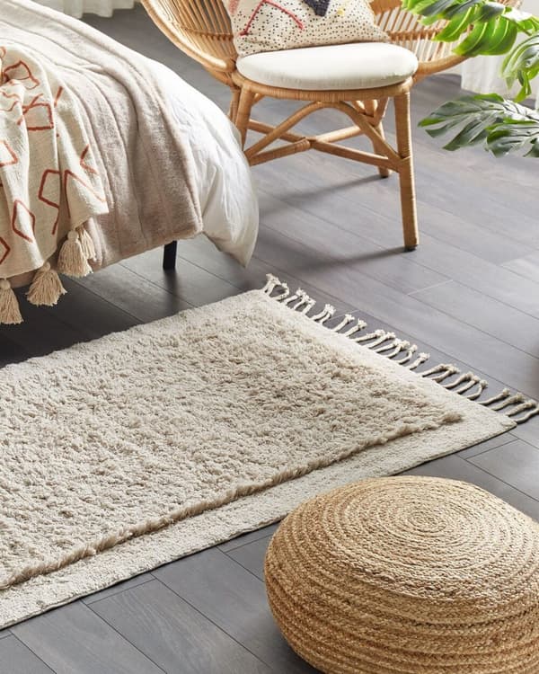 Puuvillainen nukkamatto 80 x 150 cm beige BITLIS Lumarko!