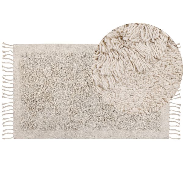 Puuvillainen nukkamatto 80 x 150 cm beige BITLIS Lumarko!