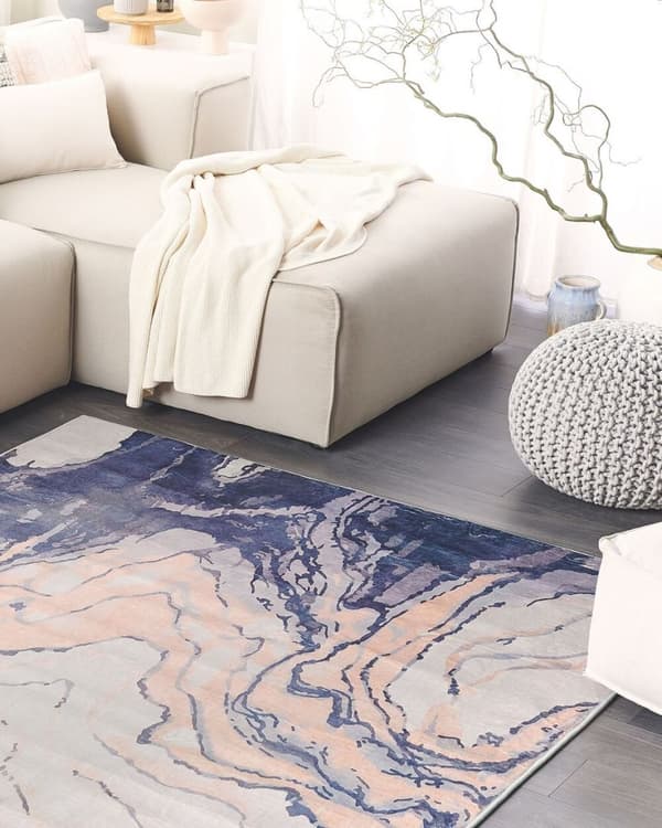 Tæppe 160 x 230 cm beige-blå GEBZE Lumarko!