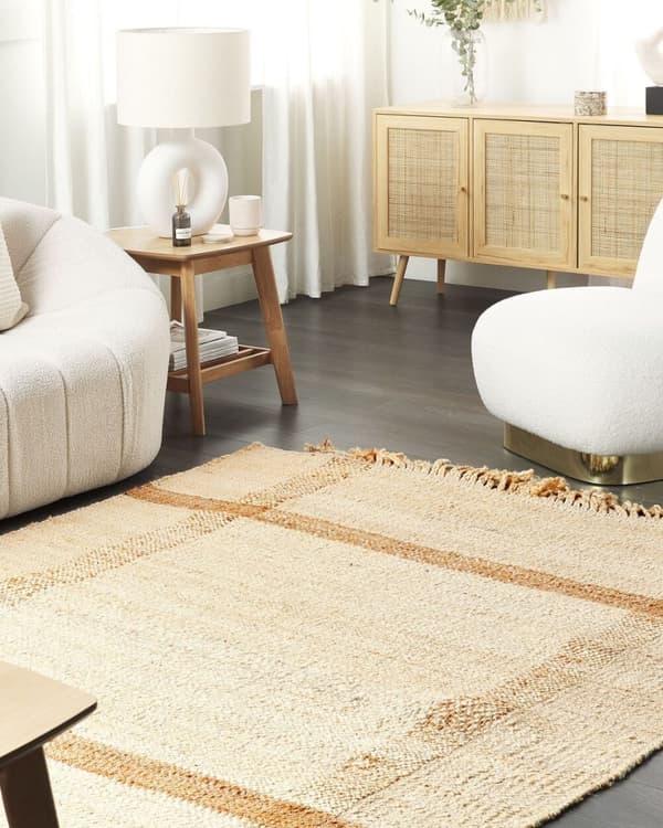 Jute tæppe 140 x 200 cm beige YELMEZ Lumarko!