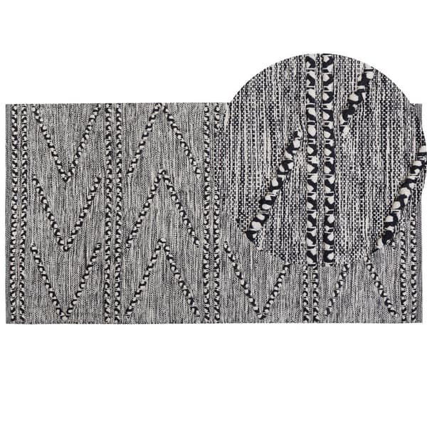 Puuvillamatto 80 x 150 cm mustavalkoinen TERMAL Lumarko!