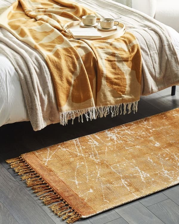 Viskose tæppe 80 x 150 cm orange HANLI Lumarko!