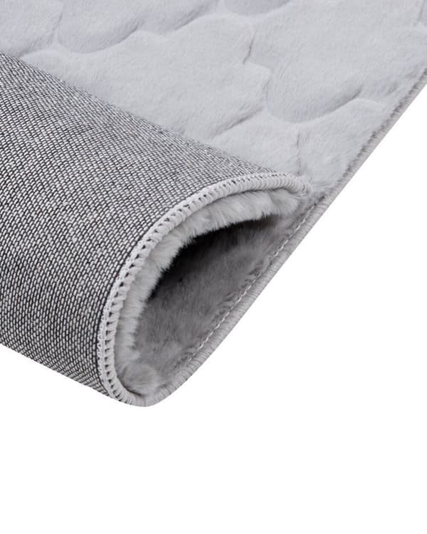 Kanin imiteret pels tæppe 80 x 150 cm grå GHARO Lumarko!