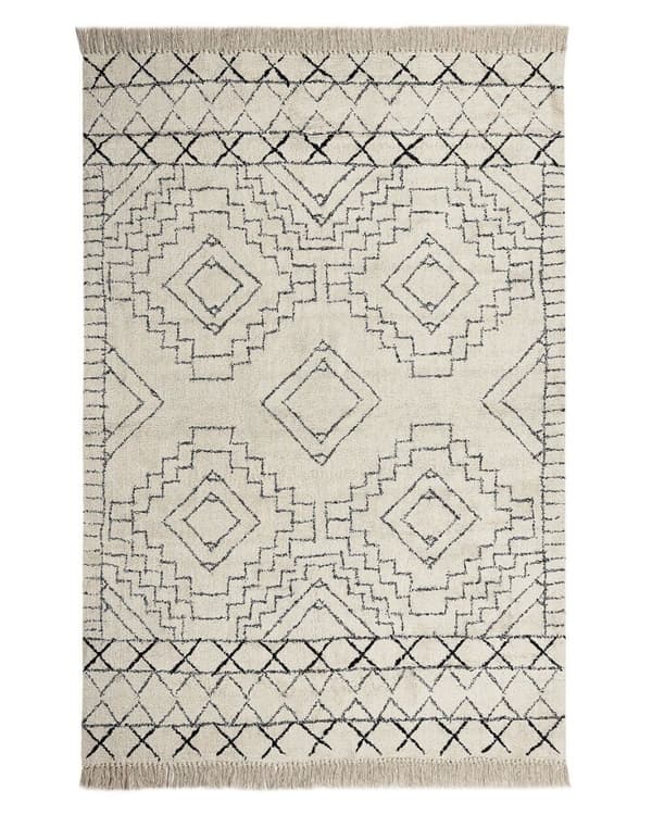 Puuvillamatto 140 x 200 cm beige ja musta ZEYNE Lumarko!