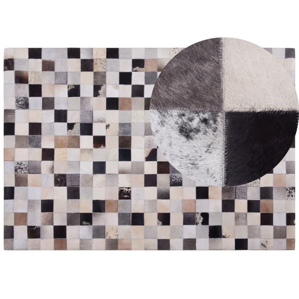 Patchwork lædertæppe 160 x 230 cm flerfarvet RIZE Lumarko!
