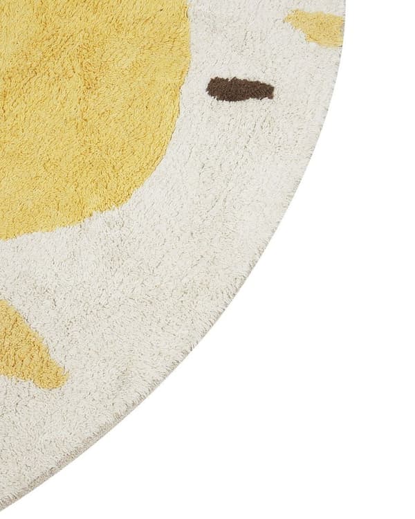Pyöreä puuvillamatto ø 140 cm vaaleanbeige/keltainen MAWAND Lumarko!