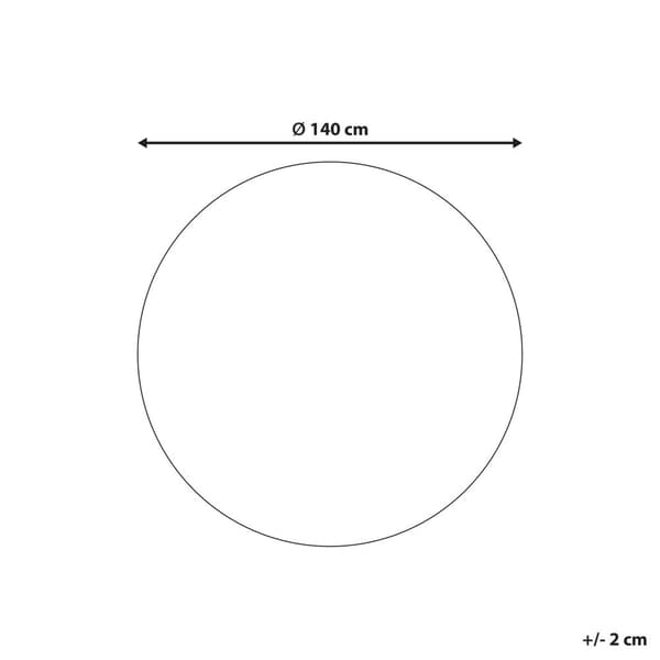 Rundt bomuldstæppe ø 140 cm lys beige med gul MAWAND Lumarko!