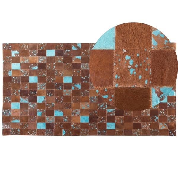 Tilkkutäkkinahkamatto 80 x 150 cm ruskea ALIAGA Lumarko!