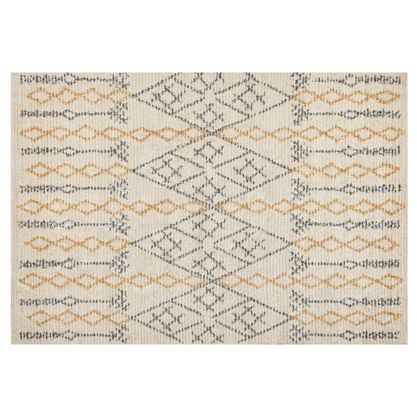 Puuvillamatto 140 x 200 cm beige ja keltainen KADAPA Lumarko!