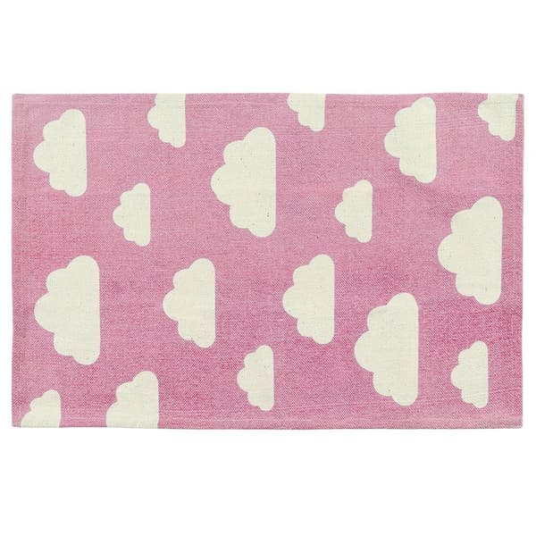 Børnetæppe i bomuld med skymotiv 60 x 90 cm pink GWALIJAR Lumarko!