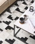 Miniatyrbillede 3 af 7: Patchwork lædertæppe 140 x 200 cm sort og grå EFIRLI Lumarko!