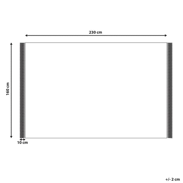 Bomuldstæppe 160 x 230 cm beige og sort ELDES Lumarko!