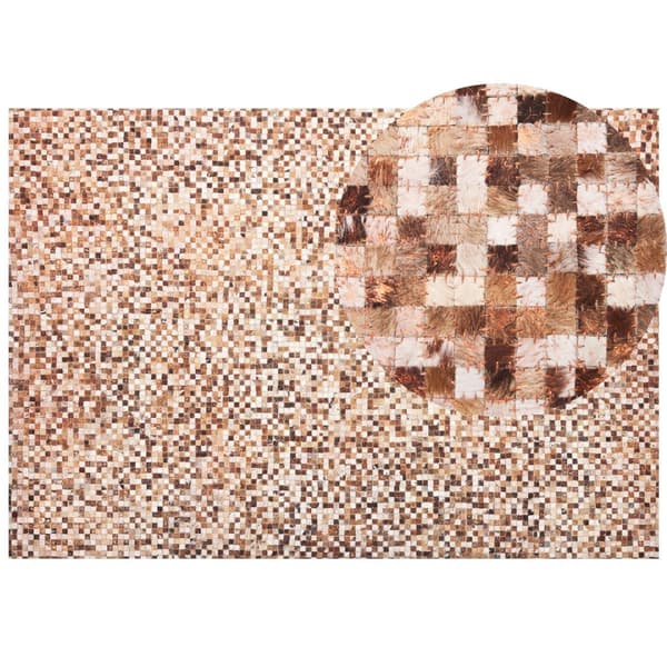 Patchwork-nahkamatto ruskea 160 x 230 cm TORUL Lumarko!
