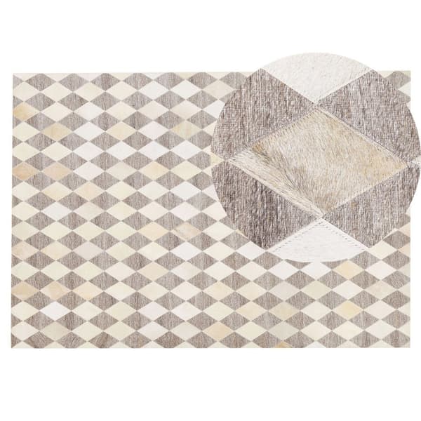 Lædertæppe 140 x 200 cm beige-brunt SESLICE Lumarko!