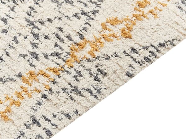 Puuvillamatto 80 x 150 cm beige ja keltainen KADAPA