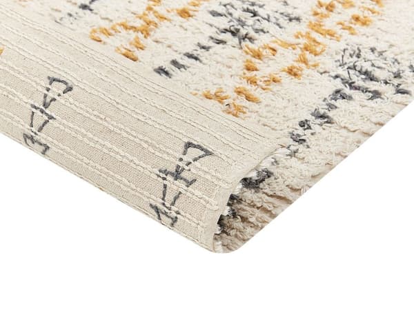 Puuvillamatto 80 x 150 cm beige ja keltainen KADAPA
