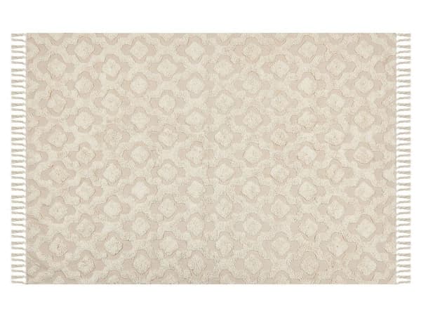 Bomuldstæppe 140 x 200 cm beige AKSARAY Lumarko!