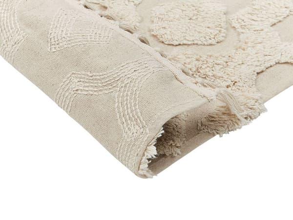 Bomuldstæppe 140 x 200 cm beige AKSARAY Lumarko!