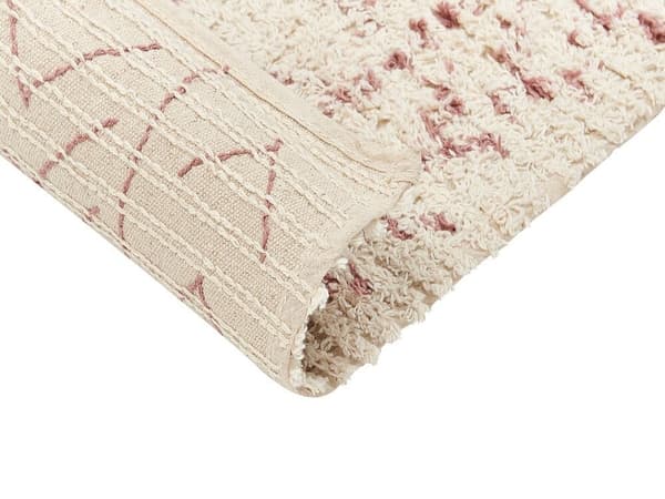 Bomullsmatta 160 x 230 cm beige-rosa EDIRNE Lumarko!