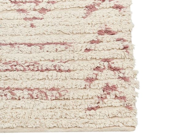 Bomullsmatta 160 x 230 cm beige-rosa EDIRNE Lumarko!