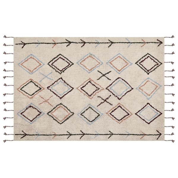 Bomuldstæppe 160 x 230 cm beige CORUM Lumarko!