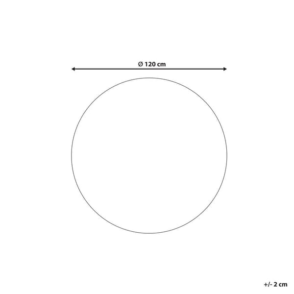 Rundt jutetæppe 120 cm beige og sort YOZGAT