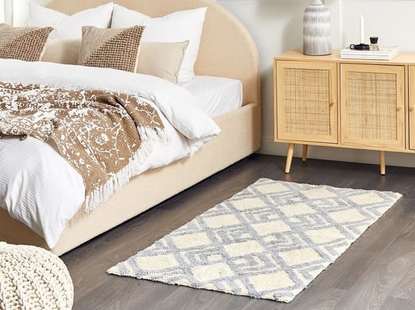 Puuvillamatto 80 x 150 cm beige-harmaa NEVSEHIR