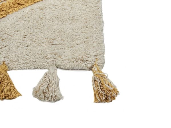 Puuvillamatto 80 x 150 cm beige ja keltainen BINGOL