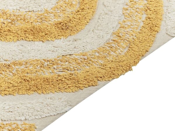 Puuvillamatto 80 x 150 cm beige ja keltainen BINGOL