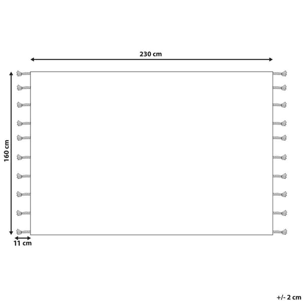 Bomullsmatta 160 x 230 cm svart CORUM