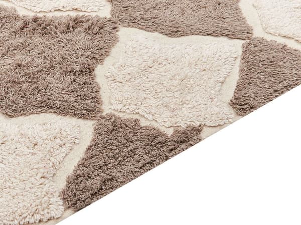Bomuldstæppe 80 x 150 cm brun med beige SINOP