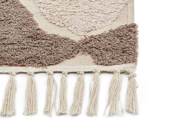Bomuldstæppe 80 x 150 cm brun med beige SINOP
