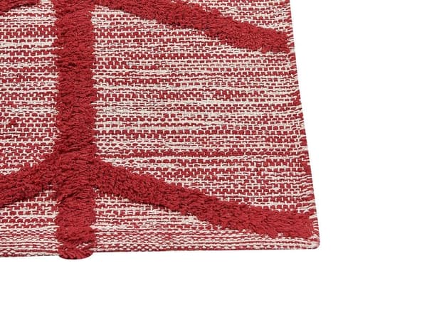 Bomuldstæppe 80 x 150 cm rød SIVAS Lumarko!