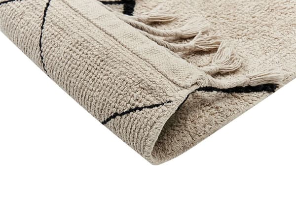 Puuvillamatto 160 x 230 cm beige ja musta ERLER