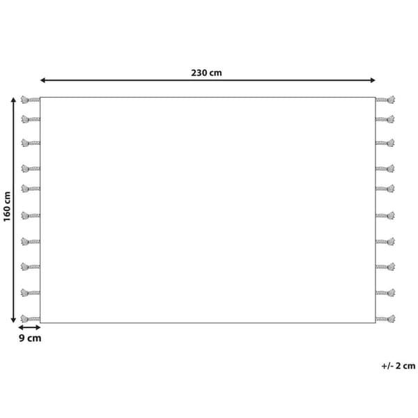 Puuvillamatto 160 x 230 cm beige ja musta ERLER