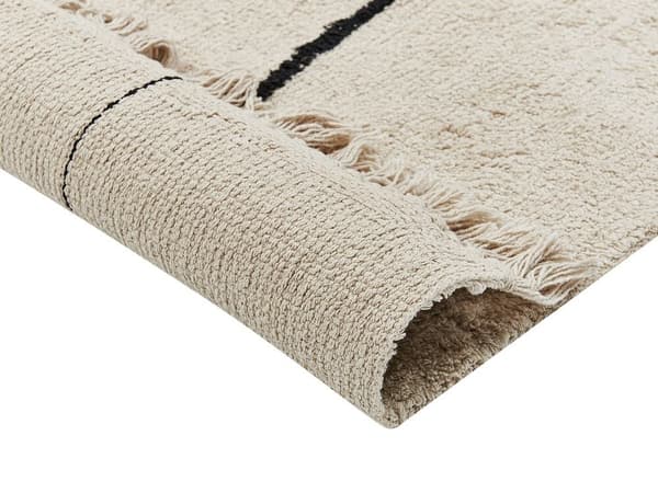 Bomuldstæppe 140 x 200 cm beige og sort NURU Lumarko!