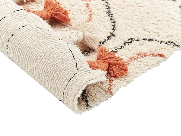Bomuldstæppe 140 x 200 cm beige-orange HAJIPUR
