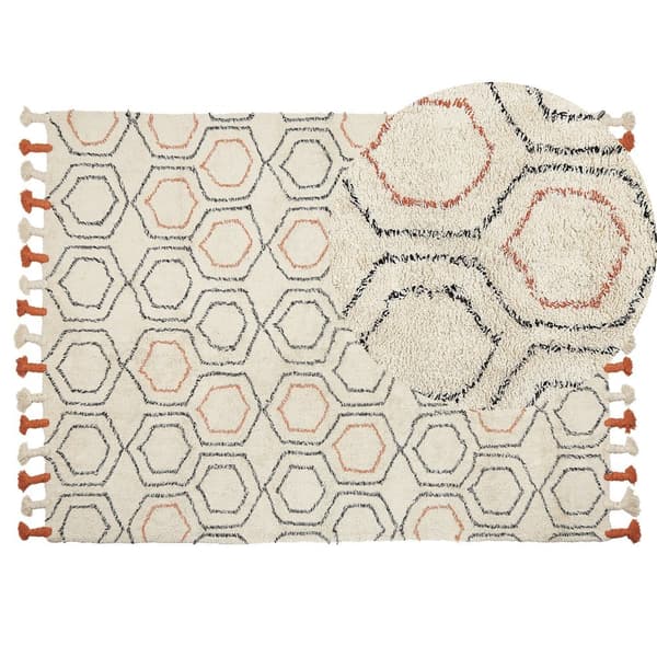 Bomuldstæppe 140 x 200 cm beige-orange HAJIPUR