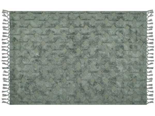 Bomuldstæppe 160 x 230 cm grøn KARS