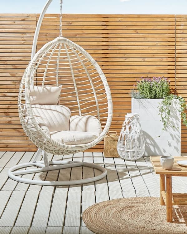 Pyöreä juuttimatto 120 cm beige MENEMEN Lumarko!