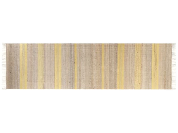 Jute tæppe 80 x 300 cm beige og gul TALPUR Lumarko!
