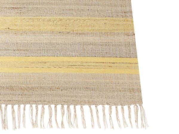 Jute tæppe 80 x 300 cm beige og gul TALPUR Lumarko!