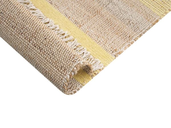 Jute tæppe 80 x 300 cm beige og gul TALPUR Lumarko!