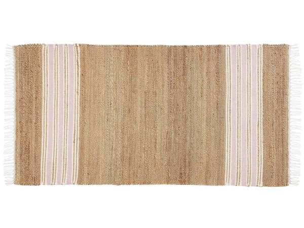 Juuttimatto 80 x 150 cm beige-pinkki MIRZA Lumarko!